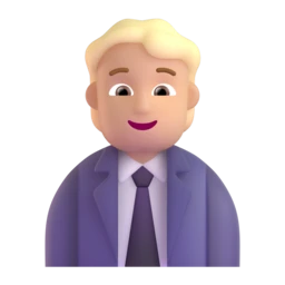 Office worker: medium-light skin tone animated emoji