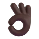 OK hand: dark skin tone 3D animated emoji