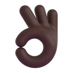 OK hand: dark skin tone animated emoji