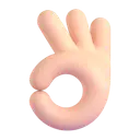 OK hand: light skin tone 3D animated emoji
