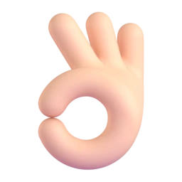 OK hand: light skin tone animated emoji