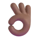 OK hand: medium-dark skin tone 3D animated emoji