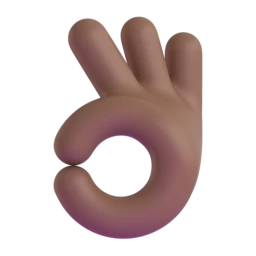 OK hand: medium-dark skin tone animated emoji