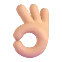 OK hand: medium-light skin tone 3D animated emoji
