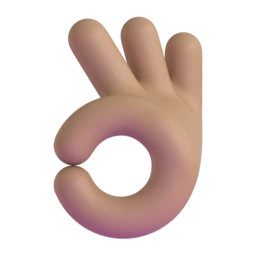 OK hand: medium skin tone animated emoji