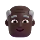 Old man: dark skin tone 3D animated emoji