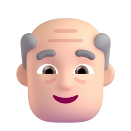 Old man: light skin tone animated emoji
