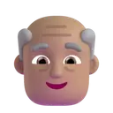 Old man: medium skin tone 3D animated emoji