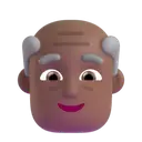 Old man: medium-dark skin tone 3D animated emoji