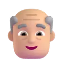 Old man: medium-light skin tone 3D animated emoji