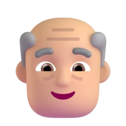 Old man: medium-light skin tone animated emoji