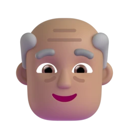 Old man: medium skin tone animated emoji