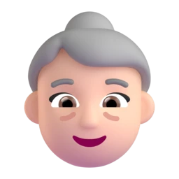 Old woman: light skin tone animated emoji