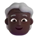 Older person: dark skin tone 3D animated emoji