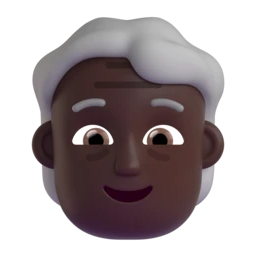 Older person: dark skin tone animated emoji