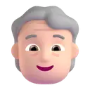 Older person: light skin tone 3D animated emoji