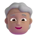 Older person: medium skin tone 3D animated emoji