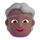 Older person: medium-dark skin tone 3D animated emoji