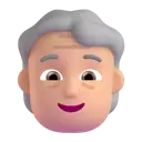 Older person: medium-light skin tone 3D animated emoji