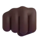 Oncoming fist: dark skin tone 3D animated emoji