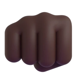 Oncoming fist: dark skin tone animated emoji