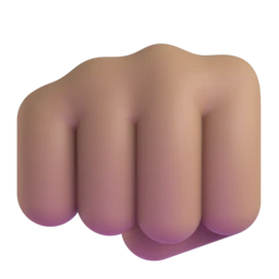 Oncoming fist: medium skin tone animated emoji