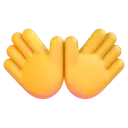 Open hands 3D animated emoji
