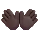 Open hands: dark skin tone 3D animated emoji