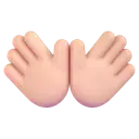 Open hands: light skin tone 3D animated emoji