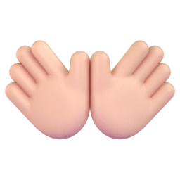 Open hands: light skin tone animated emoji
