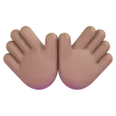 Open hands: medium skin tone 3D animated emoji