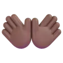 Open hands: medium-dark skin tone 3D animated emoji