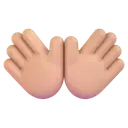 Open hands: medium-light skin tone 3D animated emoji