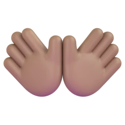 Open hands: medium skin tone animated emoji