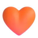 Orange heart 3D animated emoji