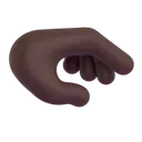 Palm down hand: dark skin tone 3D animated emoji