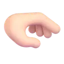 Palm down hand: light skin tone 3D animated emoji