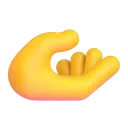 Palm up hand 3D animated emoji