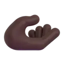 Palm up hand: dark skin tone 3D animated emoji