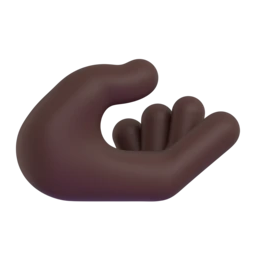 Palm up hand: dark skin tone animated emoji