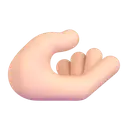 Palm up hand: light skin tone 3D animated emoji