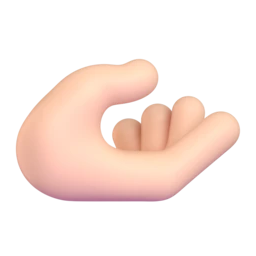 Palm up hand: light skin tone animated emoji