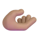 Palm up hand: medium skin tone 3D animated emoji