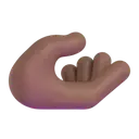 Palm up hand: medium-dark skin tone 3D animated emoji