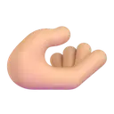 Palm up hand: medium-light skin tone 3D animated emoji