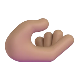 Palm up hand: medium skin tone animated emoji