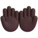 Palms up together: dark skin tone 3D animated emoji