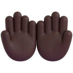 Palms up together: dark skin tone animated emoji