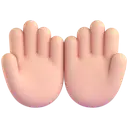 Palms up together: light skin tone 3D animated emoji