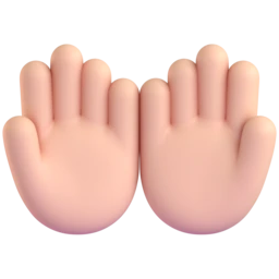 Palms up together: light skin tone animated emoji